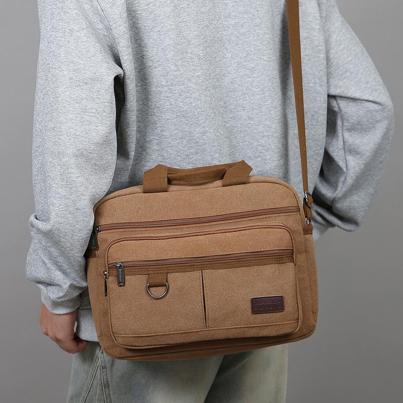 Men's Luxury Canvas Messenger Bag - High Quality Crossbody Shoulder Tote (Vintage Style Travel & Casual Handbag)