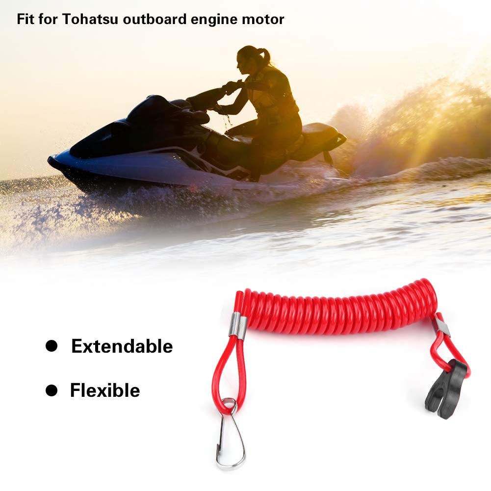 Tohatsu Outboard Ignition Kill Stop Switch Safety Tether, Waterproof, Lightweight