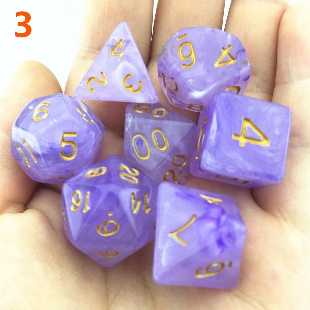7 шт./лот, многогранные игральные кости из смолы D&D D4 D6 D8 D10 D% D12 D20, многогранные игральные кости TRPG, настольные игры