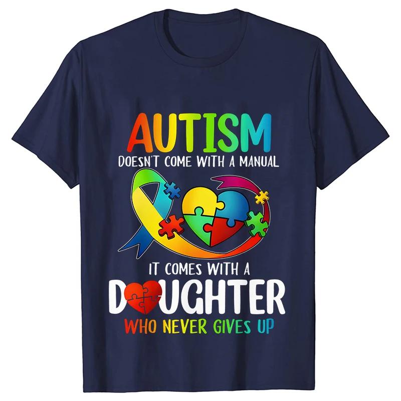 Men's T-shirts Autism Mom Dad Clothing Autism Awarenes Family Tshirts Short Sleeve Clothes Family Matching Clothing Unisex Tees