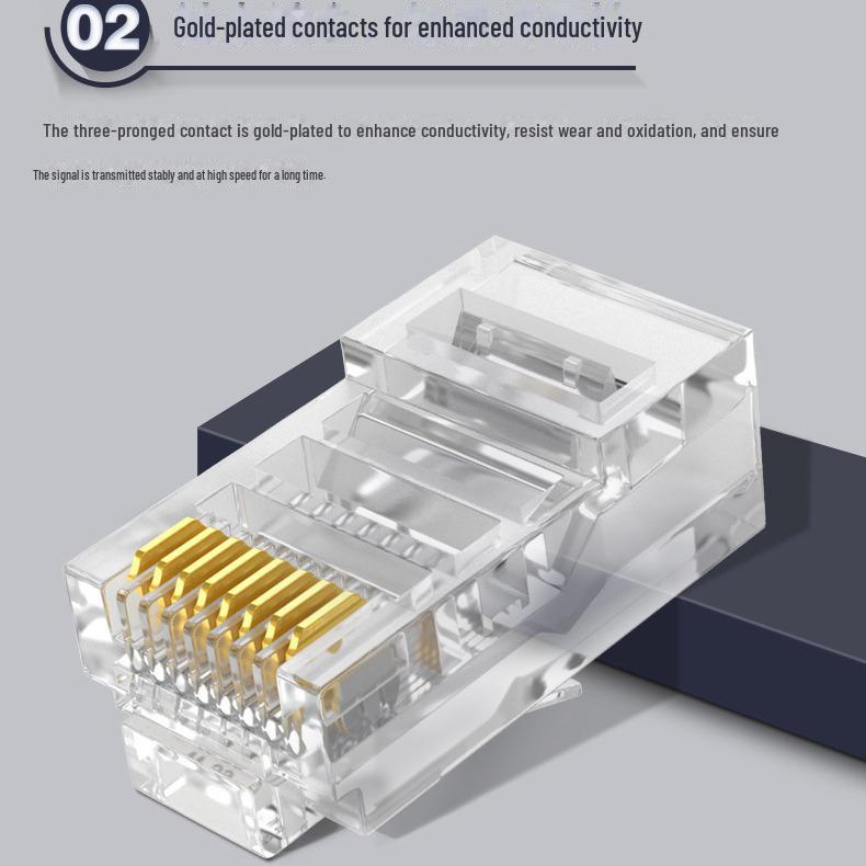 Shanze AP-S66 Cat 6 Unshielded RJ45 Gold-Plated 8P8C Plug, 100 Pack