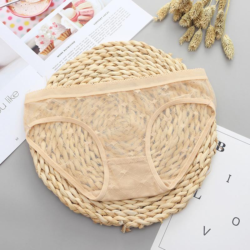 Sexy Net Yarn Panties Women Low Waist Transparent Briefs K142