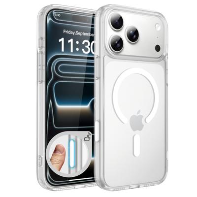 Для Apple 17promax Матовый полупрозрачный магнитный чехол для телефона с покрытием soft-touch 16pm с кнопкой, противоударный, с воздушной подушкой 15 Чехол