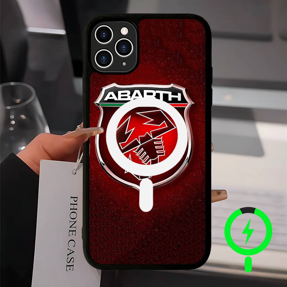 Bath Mats A-AbarthS-S Black For Magsafe Magnetic Phone Case For IPhone 16 15 17 Pro Max 11 12 13 14 Plus Cover