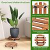 2Pcs Heavy Duty Flower Pot Mobile Tray Universal Wheel Mobile Base Round/Square Wooden Planter Tray Tree Flower Plants Stand