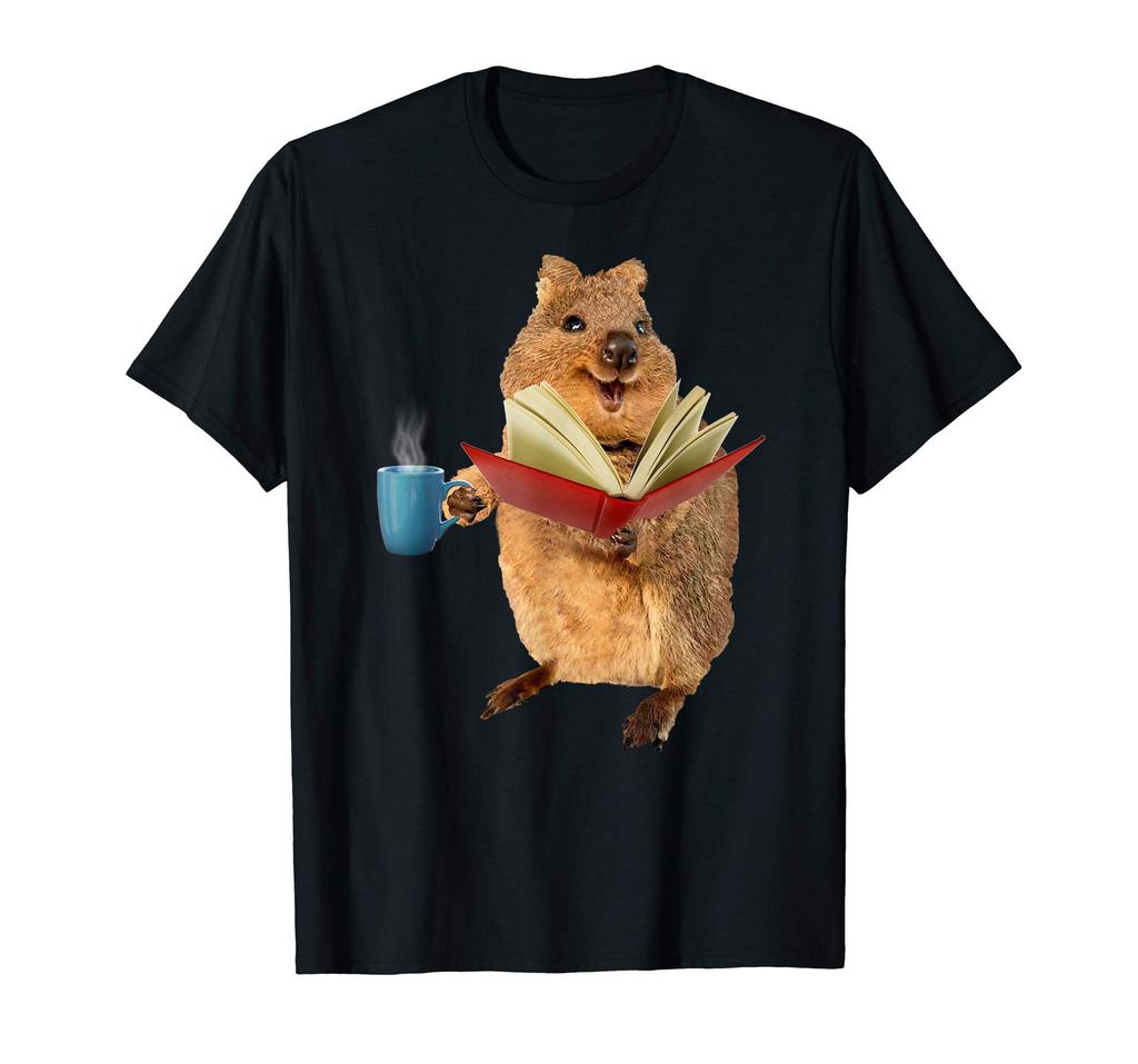 Cute Quokka, Book and Coffee Gift T-Shirt