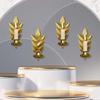 European Wheat Leaf Shape Wall Candle Sconce Holder Retro Metal Hanging Candlestick for Soft Illuminating Party Decors