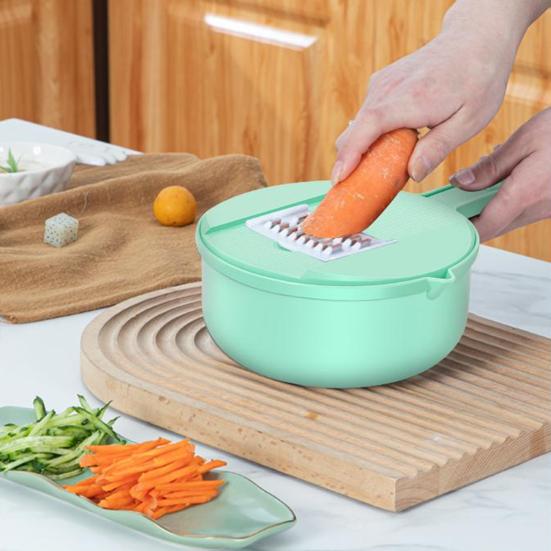 Ручная овощерезка Многофункциональная ручная слайсер-шинковка с лезвиями из нержавеющей стали Эффективная овощерезка для моркови, картофеля, салата