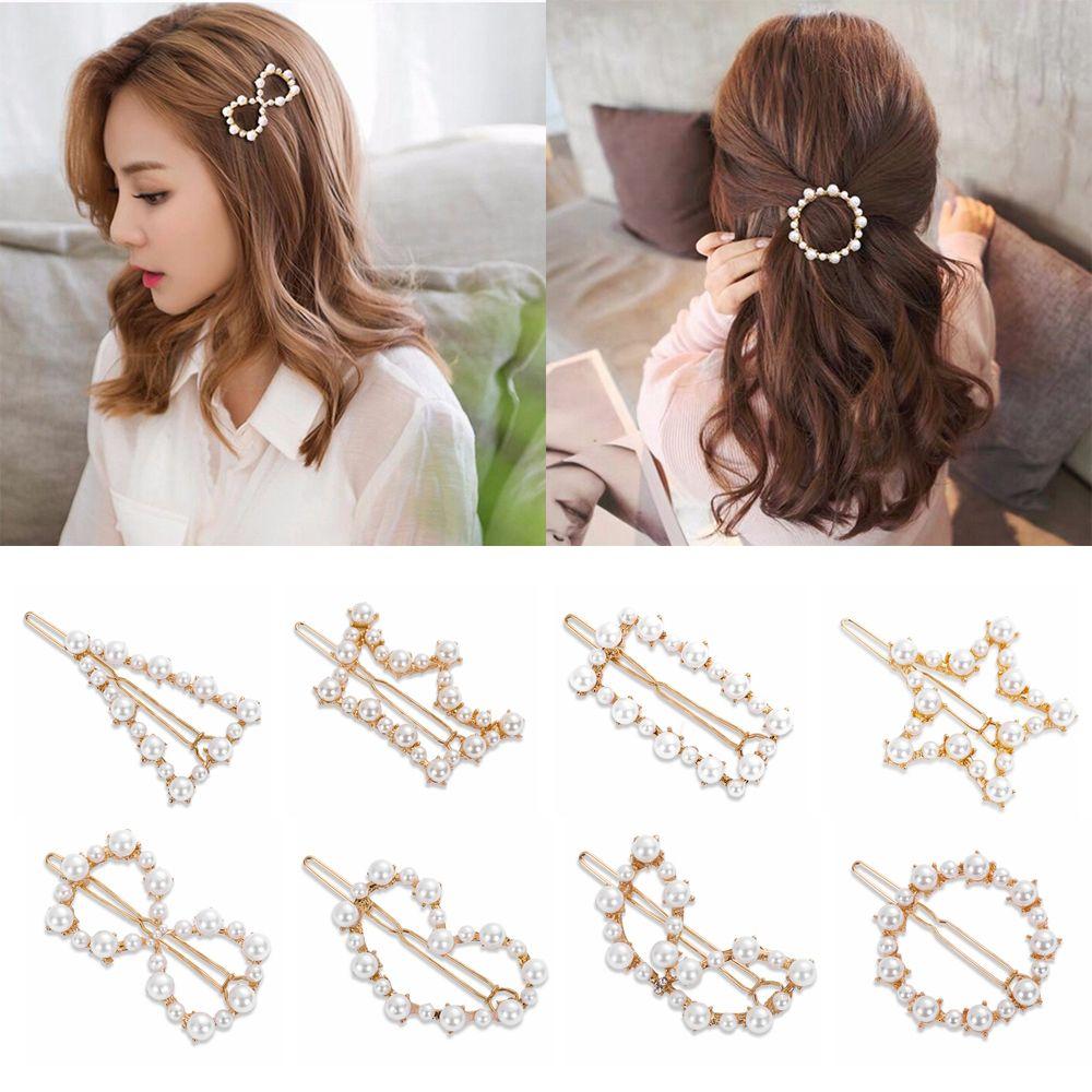 Ladies Girls Hair Styling  Headwear Barrettes Hairgrip Hair Clips Women Pearls Hairpins