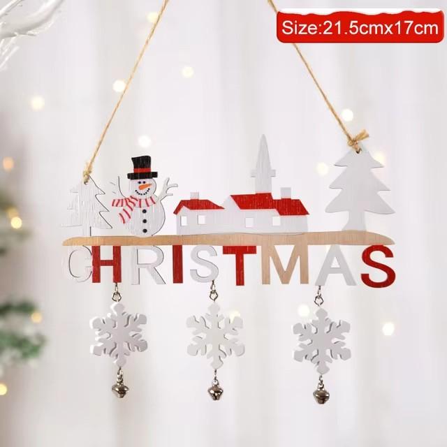 Gnome Santa Claus Wooden Hanging Ornaments 2024 Merry Christmas Decorations for Home Door Xmas Tree Pendants Navidad New Year