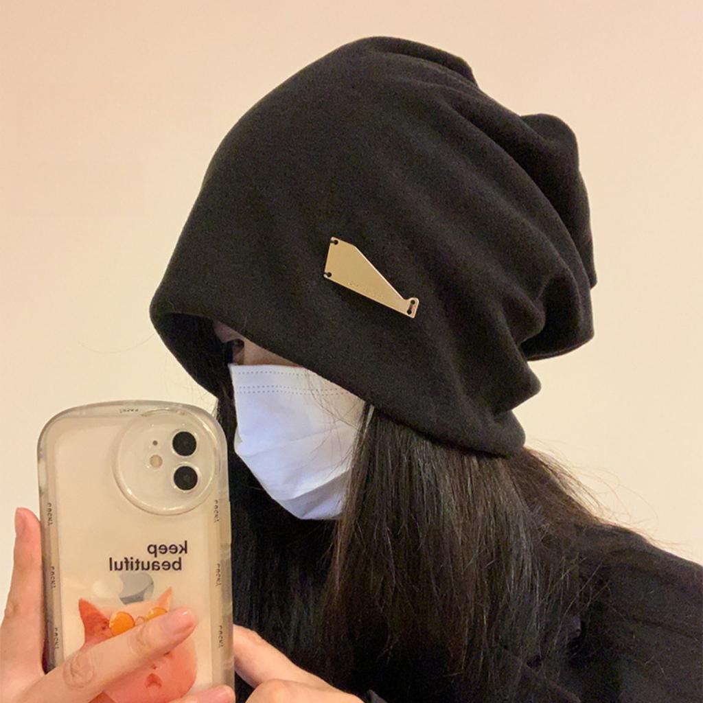 Большой Обхват Головы, Шапка-Бини, Женская Шапка, Осень и Зима, Шапка-Капюшон, Теплая Шапка, Шапка-Носок