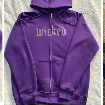 Толстовка с капюшоном Harajuku Gothic с узором из страз Y2K