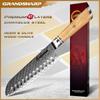 Grandsharp Professional 7 Inch Japanese Santoku Knife 67 Layers Damascus Steel Kitchen Chef Knife with Olive Wood Handle