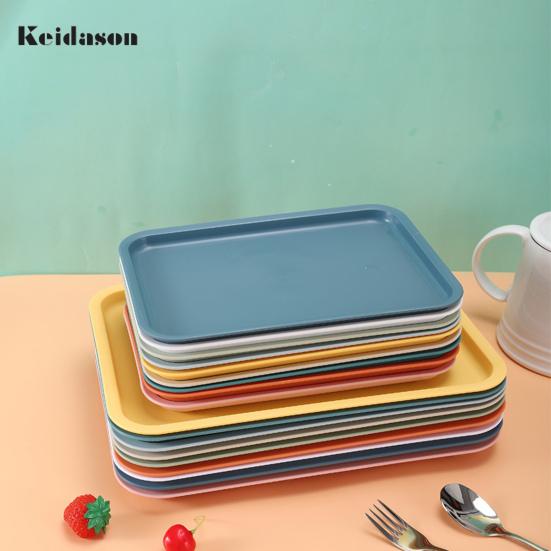 Modern Stackable Storage Rounded Texture Cup Tea Tray Food Fruit Dessert Plate Rectangular for Living Room