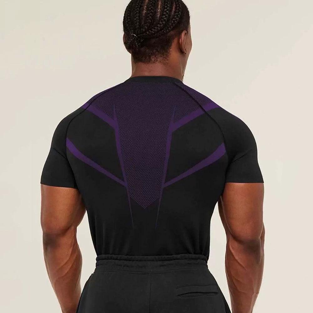 Мужская компрессионная футболка для бега GYMSHARK - Дышащая, плотно прилегающая для фитнеса и повседневной носки