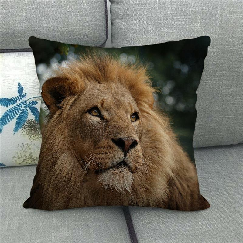 Feline Animals: Tigers, Wolves Digital Printing Short Plush Pillow Covers For Car Sofa Office Cushion Cover Home Goods
