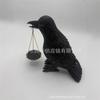 Gothic Resin Crow Candle Holder Halloween Home Decor Black Raven Figurine Vintage Bird Lamp Stand Sculpture