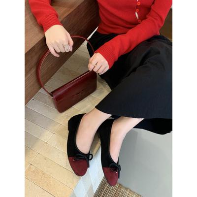 2025 осень новые ретро леопардовый принт балетки женские на плоской подошве с отделкой, с открытым верхом, с бантом, одинарные туфли, повседневная рабочая обувь