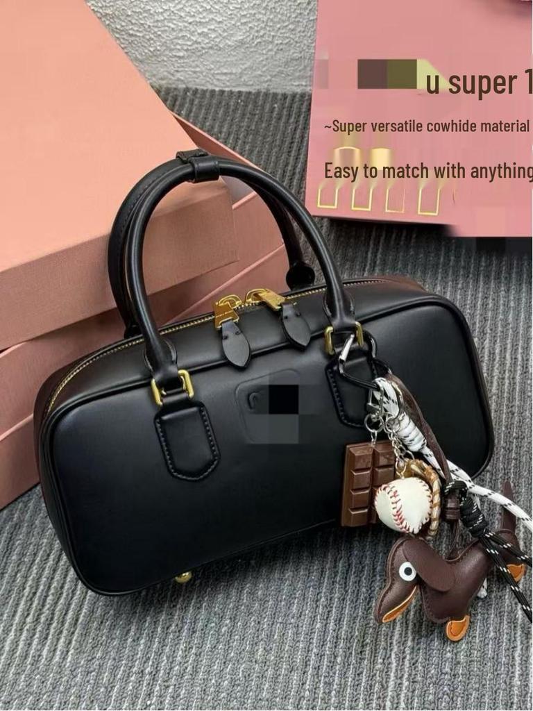 Miu Jia Ретро Мода Универсальная Сумка для Боулинга - Маленькая Квадратная Сумка Высокого Класса, Сумка на Плечо и Кроссбоди