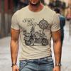 Fashion Summer T-shirts Just Ride Motorcycle with Compass Print Men's T-shirt Street Style Short Sleeve Men Tees