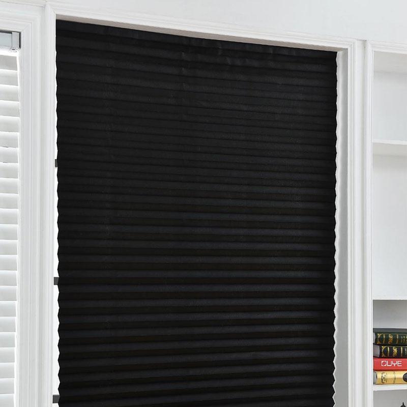 1Pc Bathroom Balcony Shades Pleated Blinds Self-adhesive Half Blackout Windows Curtains