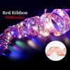 2023 New Year Xmas Christmas Decor Ribbon Lights Double Layer Copper Wire Ribbon Strings Lights For Weddings Christmas Tree Decorations
