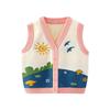 Children's Clothing Boys and Girls Pastoral Style Knitwear Baby Vest Vest Cardigan Spring and Autumn Cartoon Children's Vest Sweater