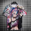2024 Men's T-Shirts Anime Character Tee 3D Sexy Beauty Print Graffiti Art Poster Style T Shirt Trend Streetwear Short-sleeve Top