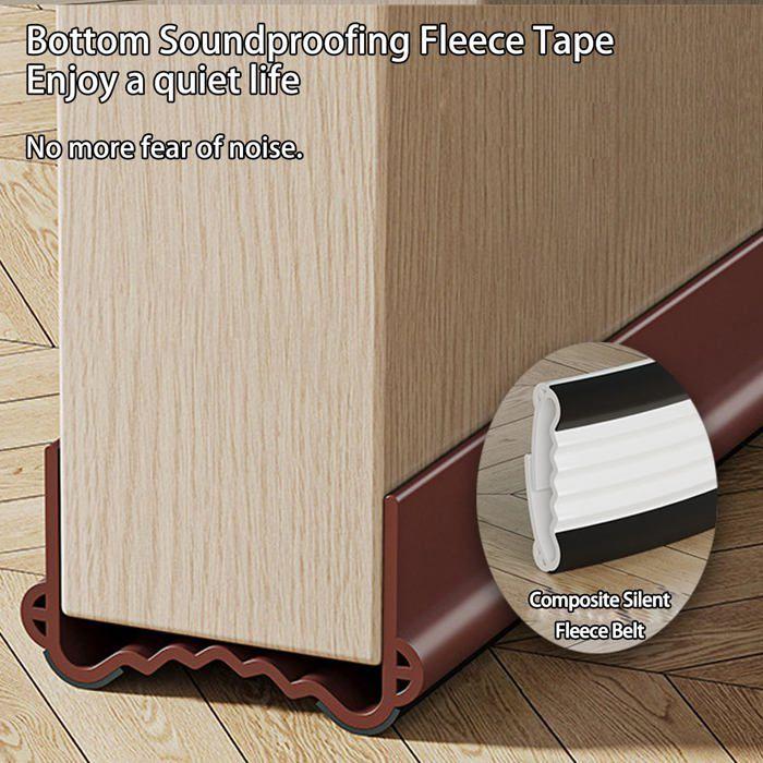 Bas de porte isolant 100 cm - joint PVC marron anti-bruit, thermique et anti-froid