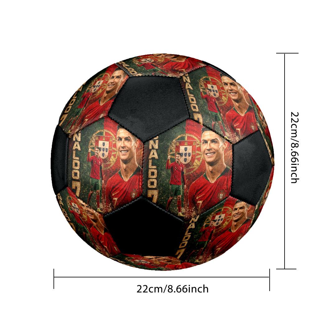 1PC Cristiano Ronaldo Star size 5 soccer ball PrahaIndoor Soccer Ball Colorful All Ages Machine Stitched PVC Competition Ready Durable High-Bounce