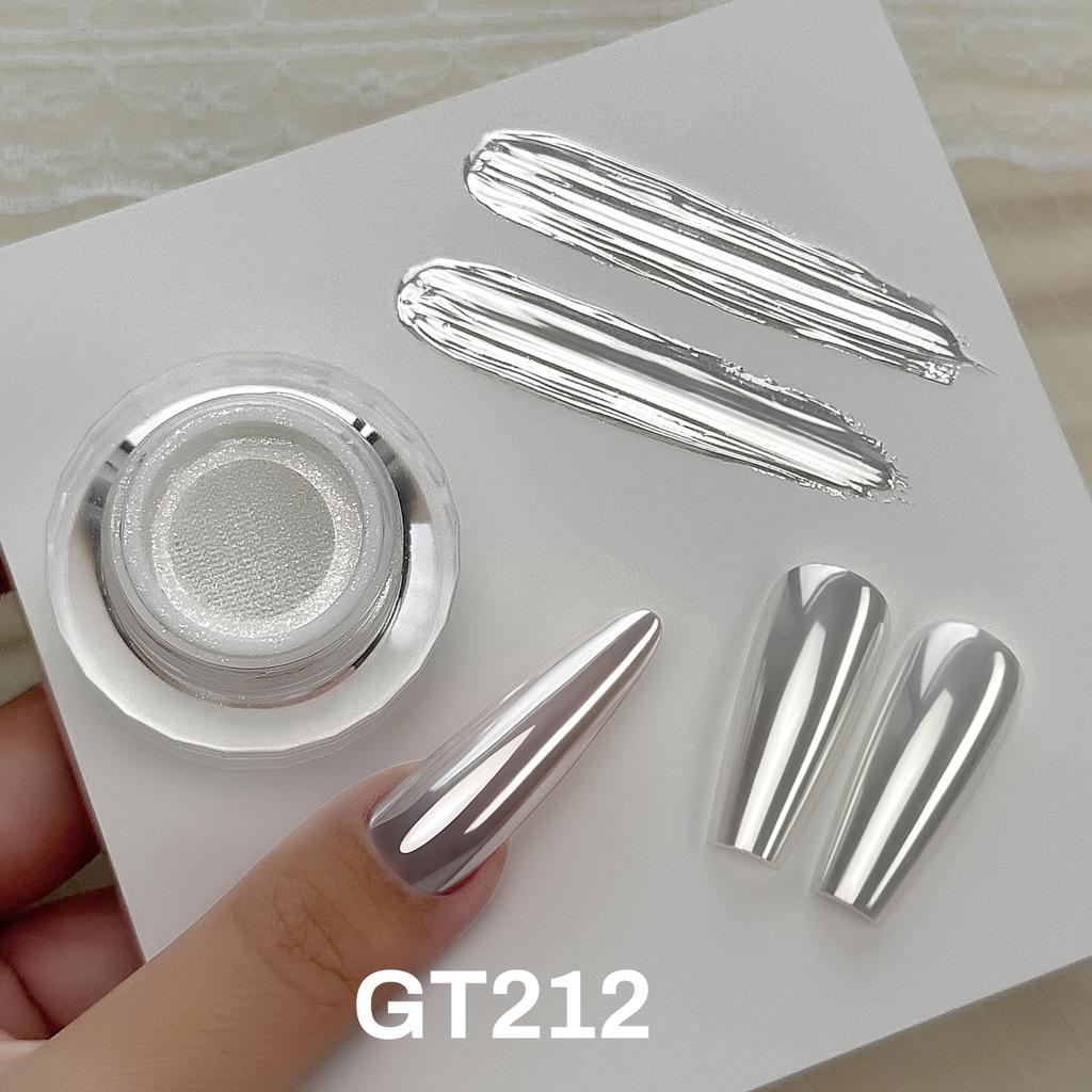 NEW YOKEFELLOW GleamTap Cushion Aurora Chrome Nail Powder Set 6pcs GT111-GT116 Mermaid Aurora Effect for Home DIY Salon Manicure