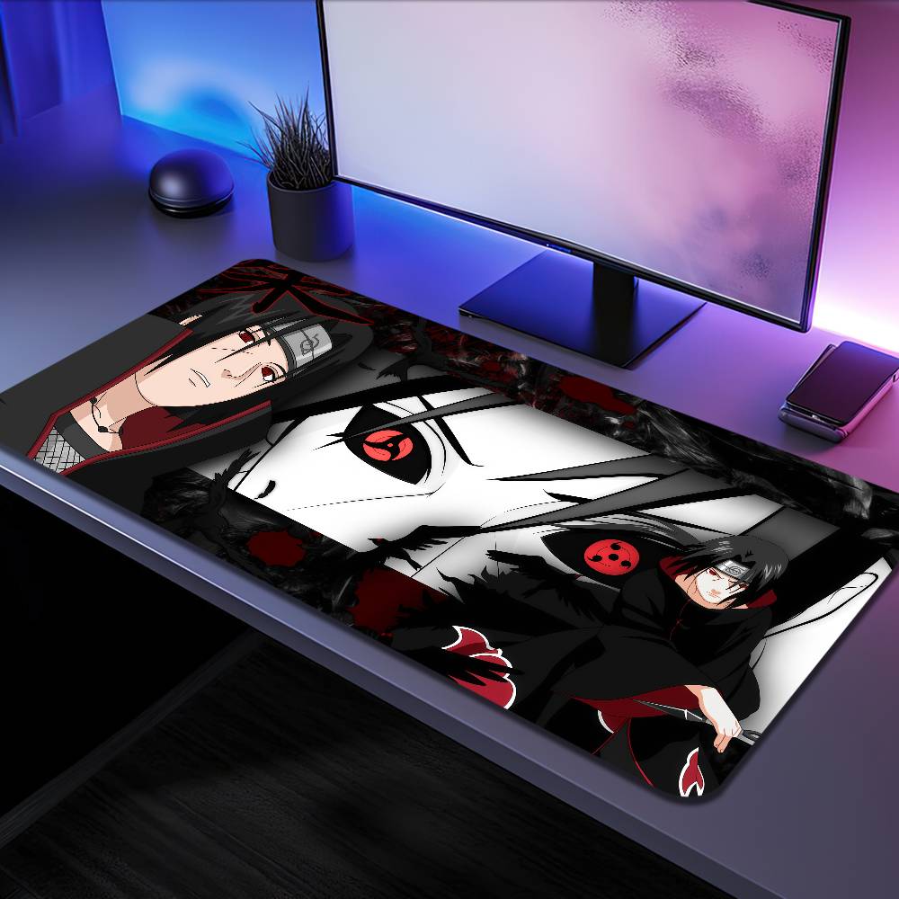 Anime NARUTO Uchiha Itachi Mousepad Large Desk Mat Keyboard Ergonomic Office Rubber PC Non-slip Anti-fray Home Custom Game