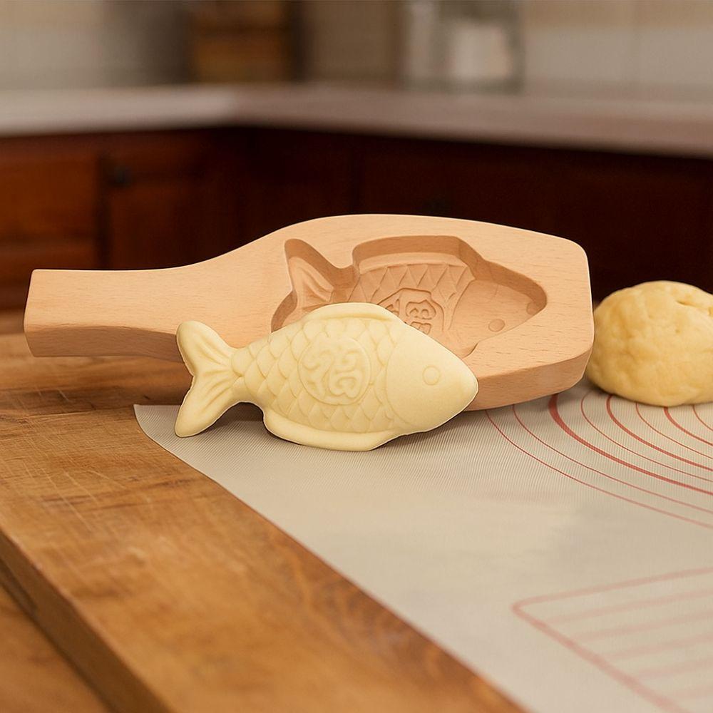 Manual Wood Baozi Mold 3D Mooncake Molds Mung Bean Cake Mold Steamed Bread Mold  Mid-autumn