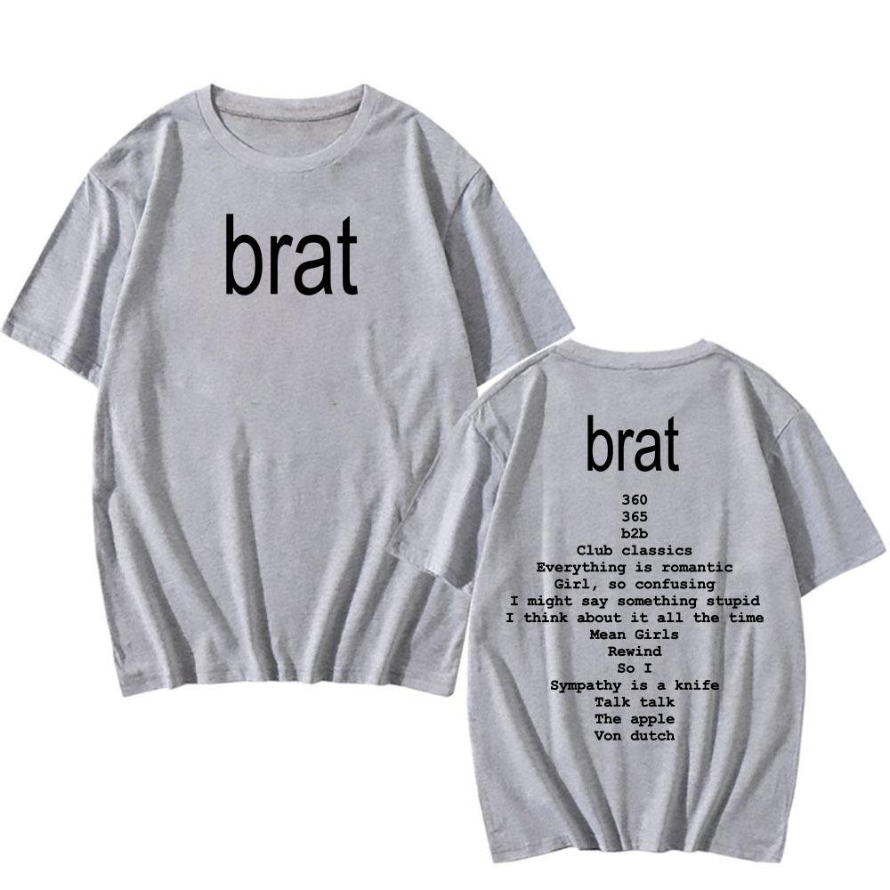 2024 Album Brat Graphic Tshirts Singer Charli XCX  Printing T-shirts Men/Women Hip Hop Streetwear Cotton Short Sleeve Summer Tee