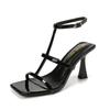 Summer New Open-toed Sandals Women's Nude Temperament Sexy High-heeled Sandals with Sandals Women