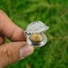 925 Sterling Silver Oval Picture Jasper Gemstone Bezel Promise Daughter New Ring