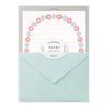 Midori Letter Set 478 Letterpress Flower Frame Pattern Light Blue 86478006