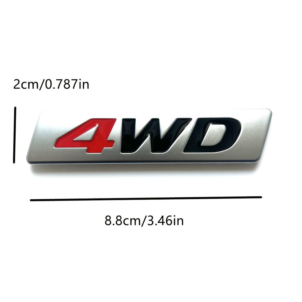 3D Metal Emblem Four-Wheel Drive 4WD Sticker Suitable for Cars Trucks Motorcycles SUVs Hood Trunk Fender Side Door, Body Decorative Decal Accessories