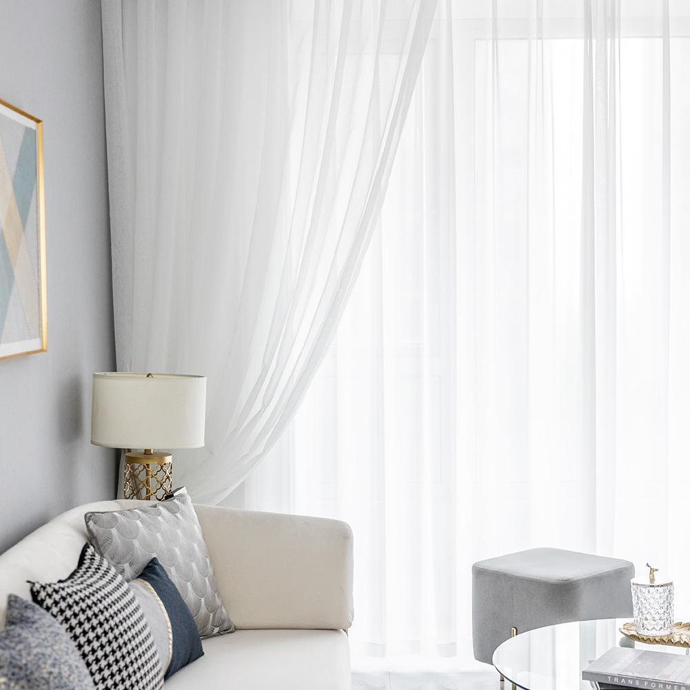 1PC NAPEARL Modern Simple Elegant Tulle Curtain Solid Color Sheer Curtain Living Room Tulle Window Curtains