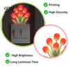 Night Glowing Sticker Glow-in-the-Dark Tulip Switch Sticker, Waterproof Floral Wall Decoration Decal, Peel Removable and Stick Light for Bedroom
