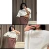 Cotton T Shirt For Women Summer Casual Letter Print Loose Fit Short Sleeve Top