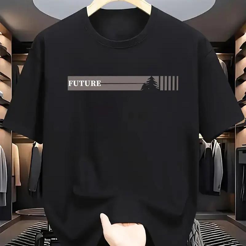 New Summer Men's Fashion T-shirt Personality Versatile Printed Men's T-shirt Top