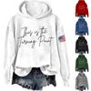 Ladies Fashion Casual Long Sleeve Printed Round Neck Hoodie Pullover Top