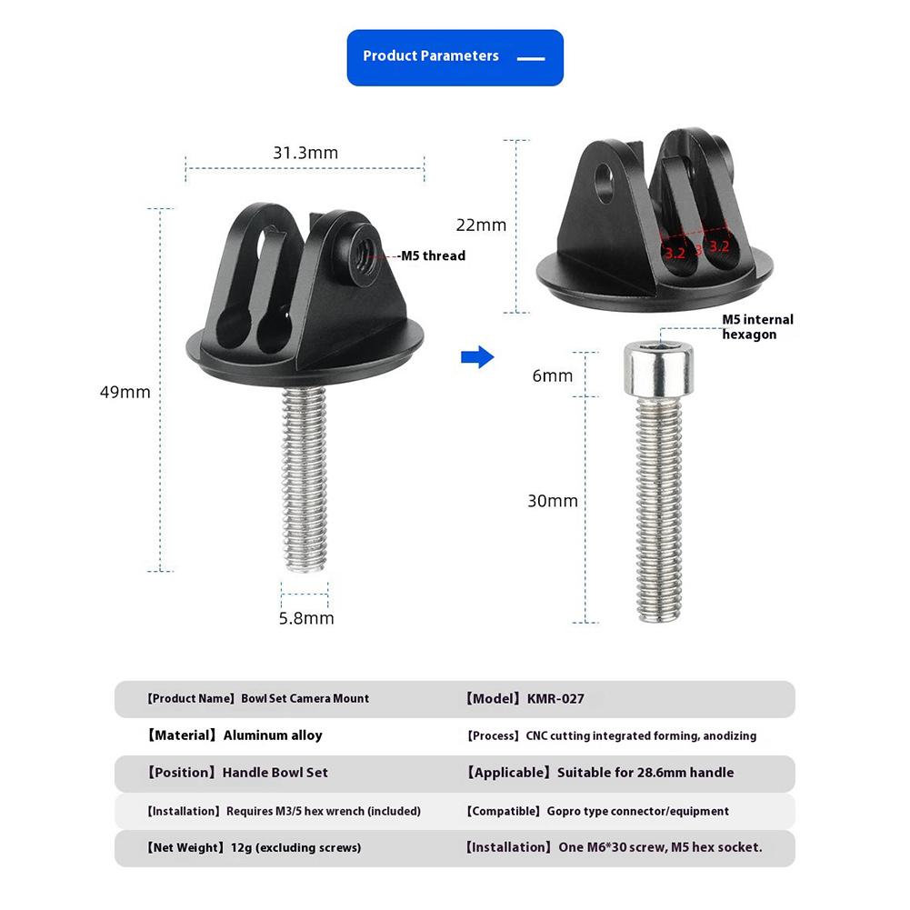 Bicycle Computer Stand with Wrench Bicycle Sports Camera Stand Bicycle Fork Stem Top Cap Extension Stand for Sports Camera