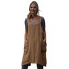 Women Bib Apron X Shape Back Bandage Design Wide Strap Large Pocket Apron Dress Kitchen Cooking Cleaning Tools