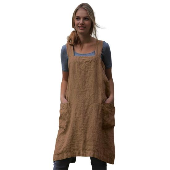 Женский нагрудник-фартук X-образной формы с повязкой на спине, широкий ремешок, большой карман, фартук, платье, кухонные принадлежности для готовки и уборки