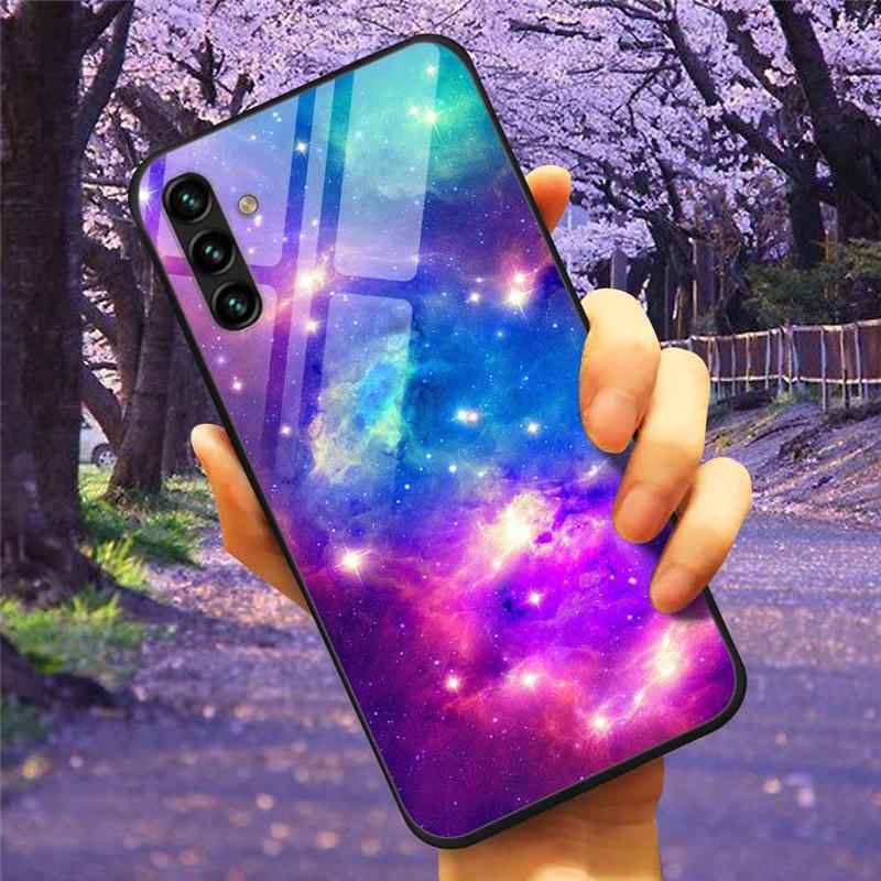 Для Samsung A34 A54 A14 A7 2018 Чехол GalaxyA54 Стекло Закаленное Жесткая Крышка Coque для Samsung Galaxy A34 5G GalaxyA34 Космос A 14