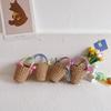 Weaving Mini Bucket Bag Kids Spring Summer Season Basket Vacation Beach Handbag