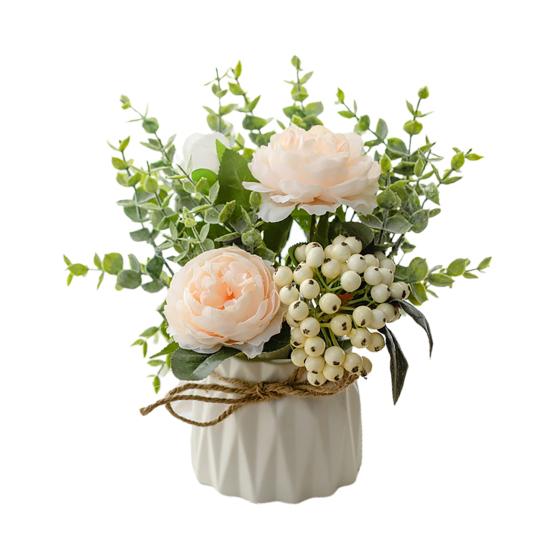 Искусственная роза поддельный цветок бонсай горшечное растение садовая вечеринка реквизит настольный декор