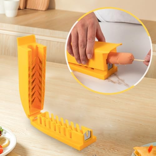 German Made Manual Sausage Slicer, Multi-Purpose Food Cutter for Hot Dogs, Bananas, Cucumbers, Kitchen & Indoor Grilling Picnic Essential